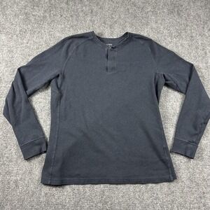 Arc'teryx Henley Shirt Mens Large Blue Long Sleeve Textured Knit Crew Pullover